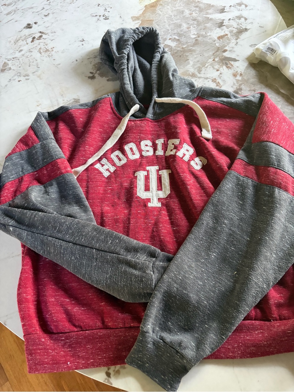 Colosseum Red and Gray Hoosiers Pullover Hoodie